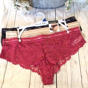 French Affair 3 Pack Floral Lace Hipster Cheeky Underwear Panty